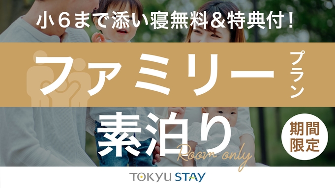 【ファミリーステイプラン】小学生までのお子様添い寝無料！客室に洗濯乾燥機装備【2名利用】（素泊）